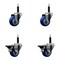 Service Caster 3'' Blue Poly Wheel Swivel 3/4'' Expanding Stem Caster Set 2 Brakes, 4PK SCC-EX20S314-PPUB-BLUE-2-PLB-2-34 - alternate 1